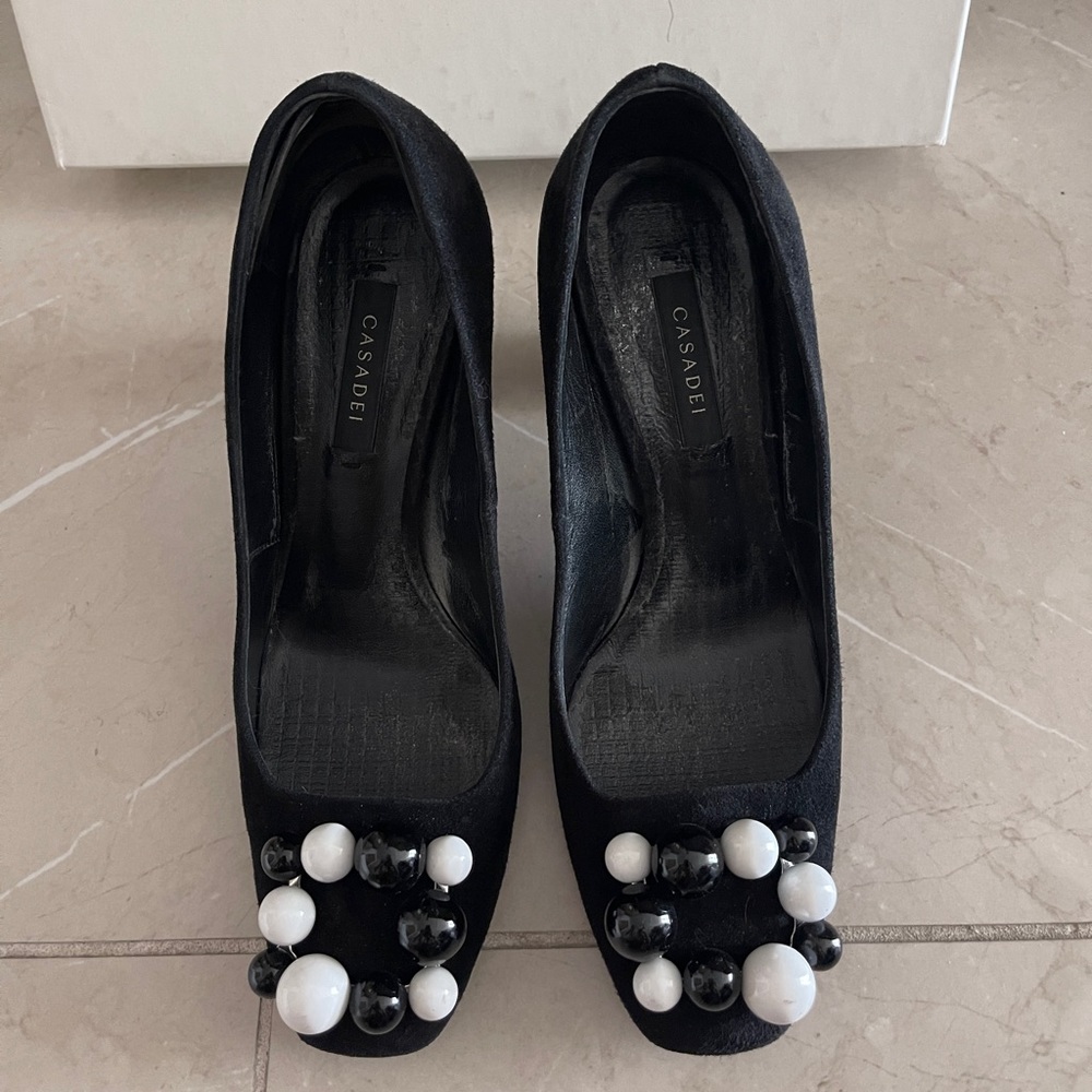 Casadei Black Suede High Heels